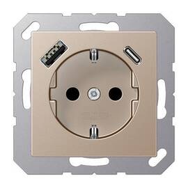 Розетка 2K+З USB Typ AC Jung A1520-15CACH