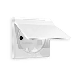 Лицевая панель для розетки с/з со шторками и крышкой Ambrella Volt Alfa AP1080