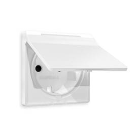 Лицевая панель для розетки с/з со шторками и крышкой Ambrella Volt Alfa AP1280