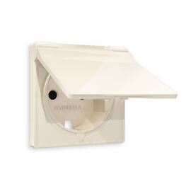 Лицевая панель для розетки с/з со шторками и крышкой Ambrella Volt Alfa AP3080