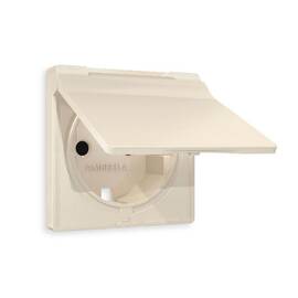 Лицевая панель для розетки с/з со шторками и крышкой Ambrella Volt Alfa AP3280