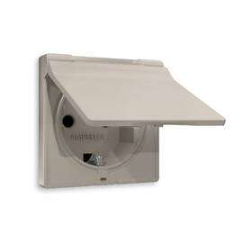 Лицевая панель для розетки с/з со шторками и крышкой Ambrella Volt Alfa AP3680