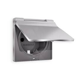 Лицевая панель для розетки с/з со шторками и крышкой Ambrella Volt Alfa AP5080