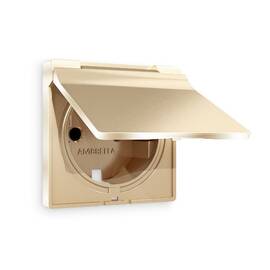 Лицевая панель для розетки с/з со шторками и крышкой Ambrella Volt Alfa AP6080