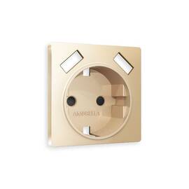 Лицевая панель для розетки с/з со шторками 2USB A+A Ambrella Volt Alfa AP6090