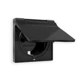 Лицевая панель для розетки с/з со шторками и крышкой Ambrella Volt Alfa AP8080