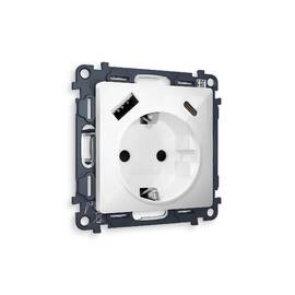 Комплект механизма розетки 2USB A+C 20W (быстрая зарядка) с/з Ambrella Volt Alfa MA110010