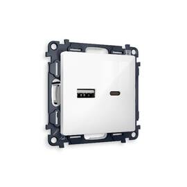 Комплект механизма розетки 2USB A+C 20W (быстрая зарядка) Ambrella Volt Alfa MA111010