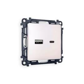 Комплект механизма розетки 2USB A+C 20W (быстрая зарядка) Ambrella Volt Alfa MA211010