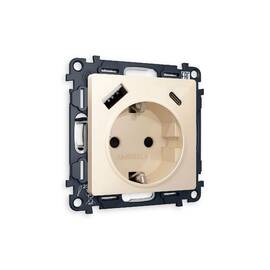 Комплект механизма розетки 2USB A+C 20W (быстрая зарядка) с/з Ambrella Volt Alfa MA310010