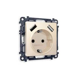 Комплект механизма розетки 2USB A+A 18W (быстрая зарядка) с/з Ambrella Volt Alfa MA329010