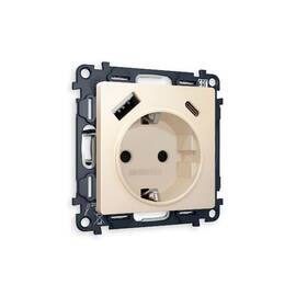 Комплект механизма розетки 2USB A+C 20W (быстрая зарядка) с/з Ambrella Volt Alfa MA330010