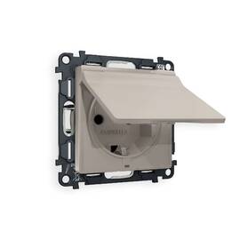 Комплект механизма розетки с/з со шторками и крышкой Ambrella Volt Alfa MA368010