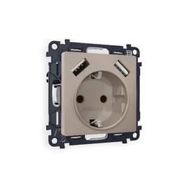 Комплект механизма розетки 2USB A+A 18W (быстрая зарядка) с/з Ambrella Volt Alfa MA369010