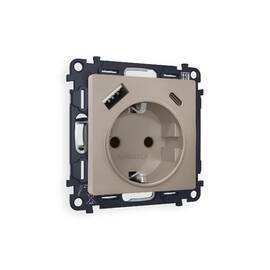 Комплект механизма розетки 2USB A+C 20W (быстрая зарядка) с/з Ambrella Volt Alfa MA370010