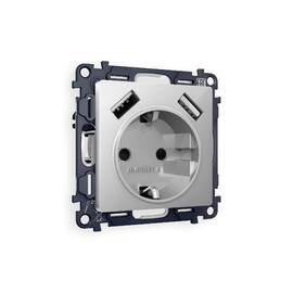 Комплект механизма розетки 2USB A+A 18W (быстрая зарядка) с/з Ambrella Volt Alfa MA409010