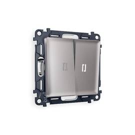 Комплект механизма 2-кл проходного выключателя с подсветкой Ambrella Volt Alfa MA504035