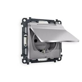 Комплект механизма розетки с/з со шторками и крышкой Ambrella Volt Alfa MA508010