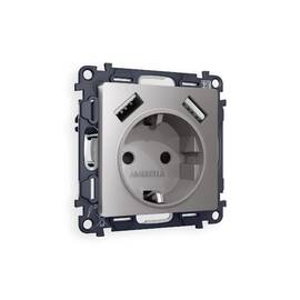 Комплект механизма розетки 2USB A+A 18W (быстрая зарядка) с/з Ambrella Volt Alfa MA509010