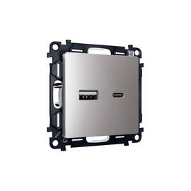 Комплект механизма розетки 2USB A+C 20W (быстрая зарядка) Ambrella Volt Alfa MA511010