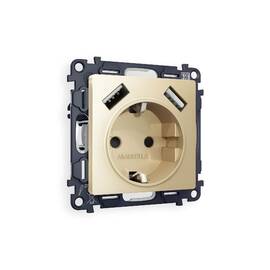 Комплект механизма розетки 2USB A+A 18W (быстрая зарядка) с/з Ambrella Volt Alfa MA609010