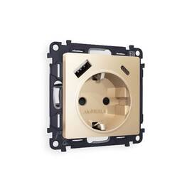 Комплект механизма розетки 2USB A+C 20W (быстрая зарядка) с/з Ambrella Volt Alfa MA610010