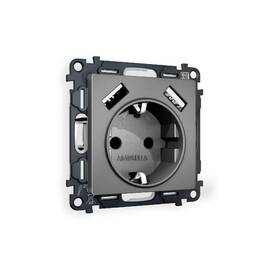 Комплект механизма розетки 2USB A+A 18W (быстрая зарядка) с/з Ambrella Volt Alfa MA659010