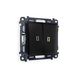 Комплект механизма 2-кл проходного выключателя с подсветкой Ambrella Volt Alfa MA804030