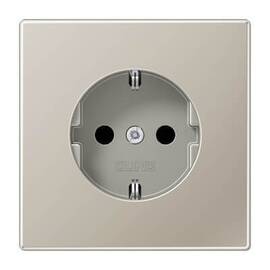 Розетка с заземлением безвинтовой зажим Jung LS 990 edelstahl ES1520