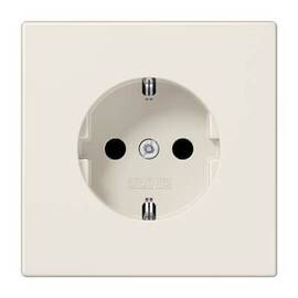 Розетка с заземлением безвинтовой зажим Jung LS 990 бежевая LS1520