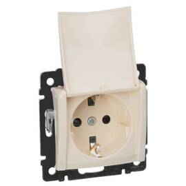 Розетка 2К+3 Legrand Valena 16A 250V с крышкой слоновая кость 774322