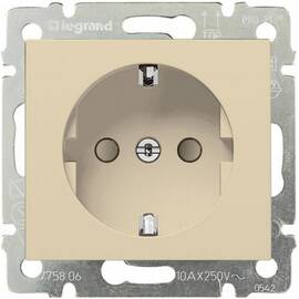 Розетка 2К+3 Legrand Valena 16A 250V с/з со шторками безвинтовой зажим слоновая кость 774122