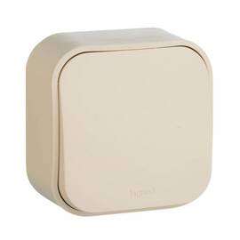 Выключатель одноклавишный кнопочный Legrand Quteo 6A 250V слоновая кость 782235