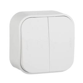 Переключатель двухклавишный на 2 направления Legrand Quteo 10A 250V белый 782206