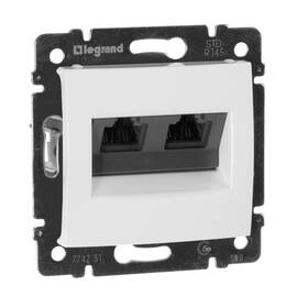 Розетка компьютерная 2хRJ45 Legrand Valena 5e кат UTP белая 774231