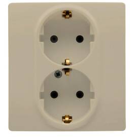 Розетка 2X2К+З Legrand Etika 16A 250V со шторками немецкий стандарт слоновая кость 672333
