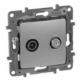 Розетка TV-SAT простая для 2-х кабелей, алюминий