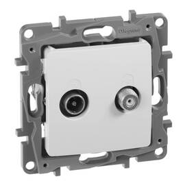 Розетка TV-SAT простая для 2-х кабелей, белый