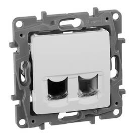 Розетка комбинированная RJ11 + RJ45 Cat.5e, белый