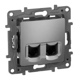 Розетка RJ45 Cat.5e двойная UTP, алюминий