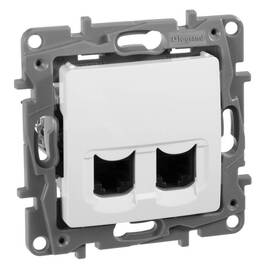 Розетка компьютерная 2хRJ45 Legrand Etika 5е кат UTP белая 672255