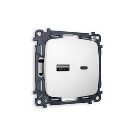 Комплект механизма розетки 2USB A+C 20W (быстрая зарядка) Ambrella Volt Omega MO131010