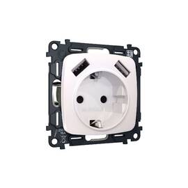 Комплект механизма розетки 2USB A+A 18W (быстрая зарядка) с/з Ambrella Volt Omega MO209010