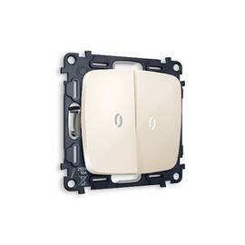 Комплект механизма 2-кл проходного выключателя с подсветкой Ambrella Volt Omega MO304035