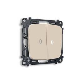 Комплект механизма 2-кл проходного выключателя с подсветкой Ambrella Volt Omega MO324035