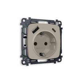 Комплект механизма розетки 2USB A+C 20W (быстрая зарядка) с/з Ambrella Volt Omega MO370010