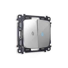 Комплект механизма 2-кл проходного выключателя с подсветкой Ambrella Volt Omega MO404040