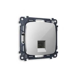 Комплект механизма телефонной розетки RJ-11(4P4C) со шторкой Ambrella Volt Omega MO412030