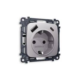 Комплект механизма розетки 2USB A+C 20W (быстрая зарядка) с/з Ambrella Volt Omega MO510010