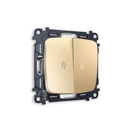 Комплект механизма 2-кл проходного выключателя с подсветкой Ambrella Volt Omega MO604030